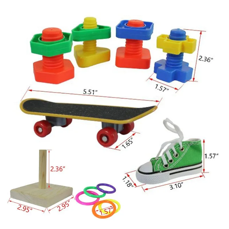 8 Pieces Parrot Training Chew Toys
