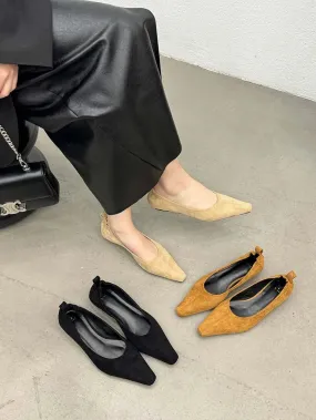 binfenxie  -  Flock Women Loafers Black Beige Brown Shallow Slip On Low Heeled 2024 New Arrivals Autumn Spring Dress Shoes Party Dress Loafers