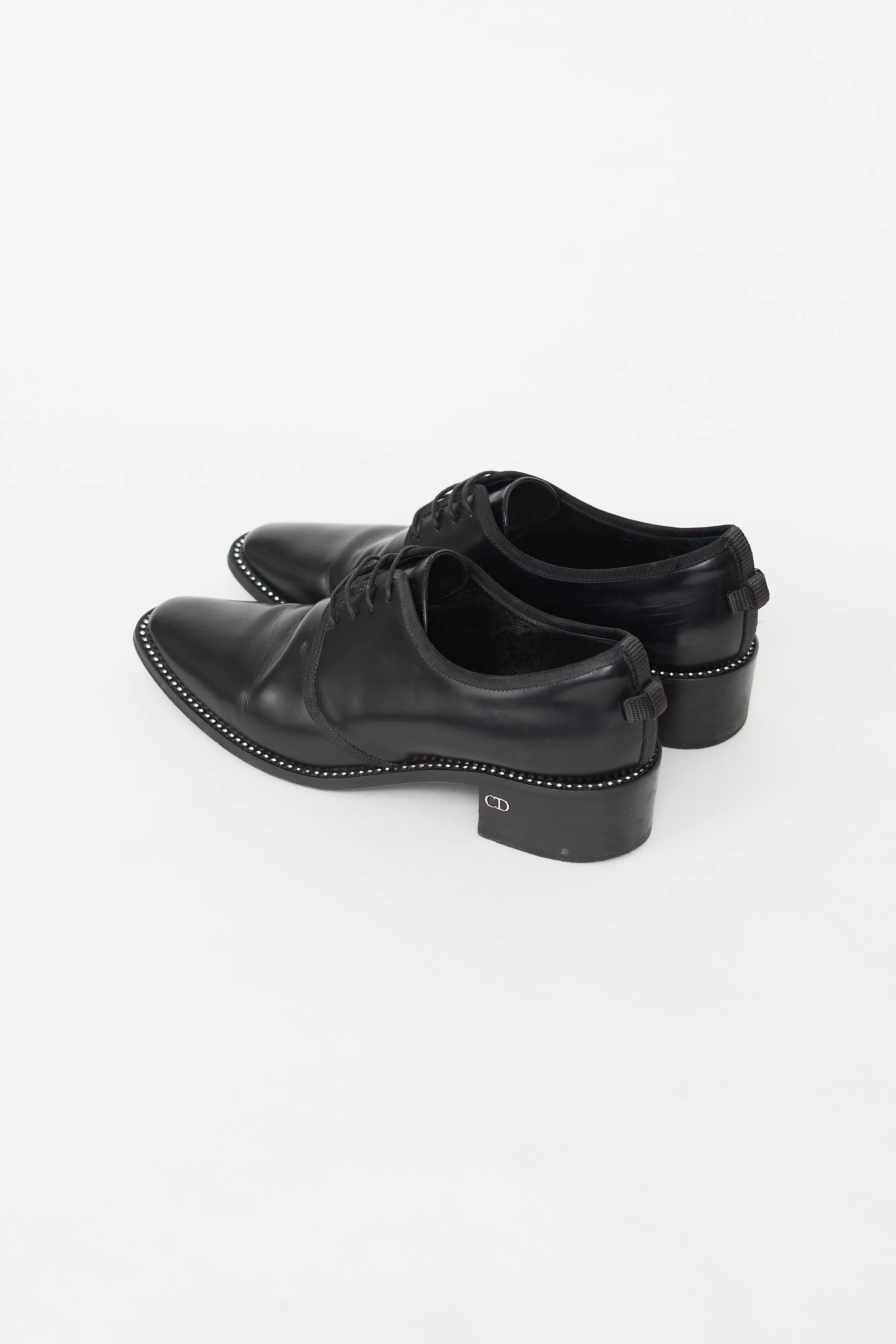 Black Faux Crystal Oxford Dress Shoe