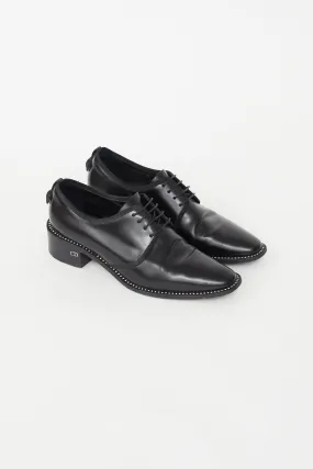 Black Faux Crystal Oxford Dress Shoe