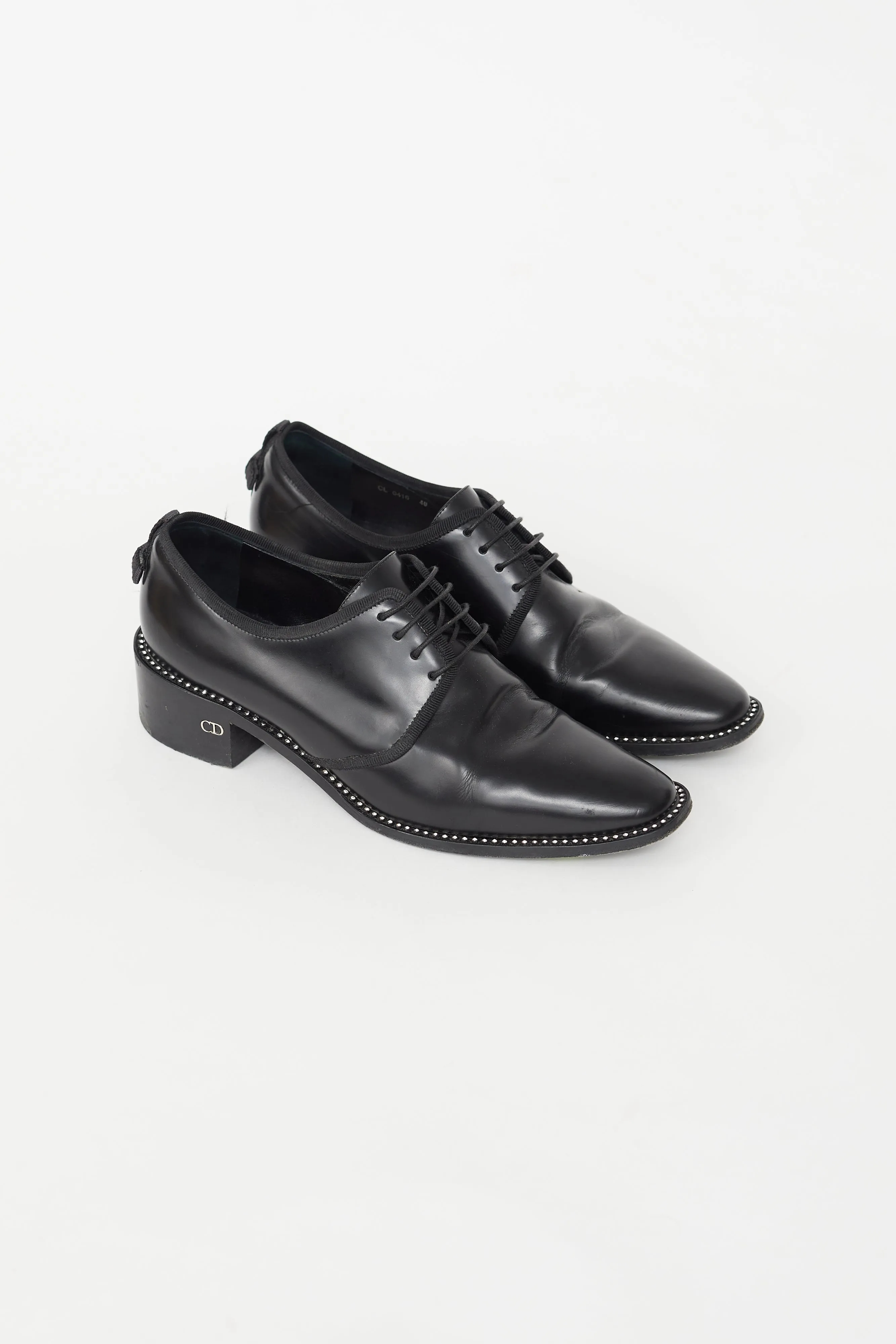 Black Faux Crystal Oxford Dress Shoe