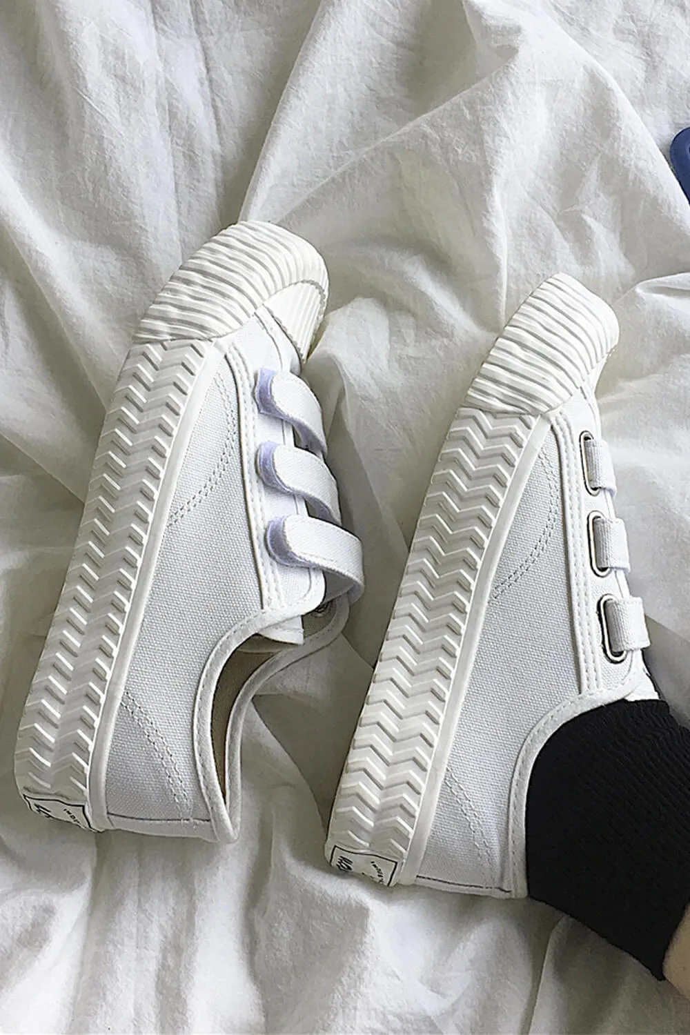 Casual School Girl Velcro Canvas Shoes