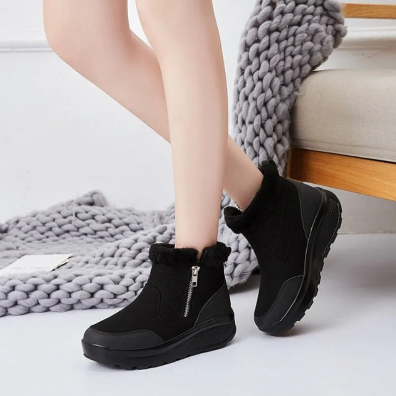 Cuzcare Women Orthopedic Snow Ankle Boots Fur Warm Shoes