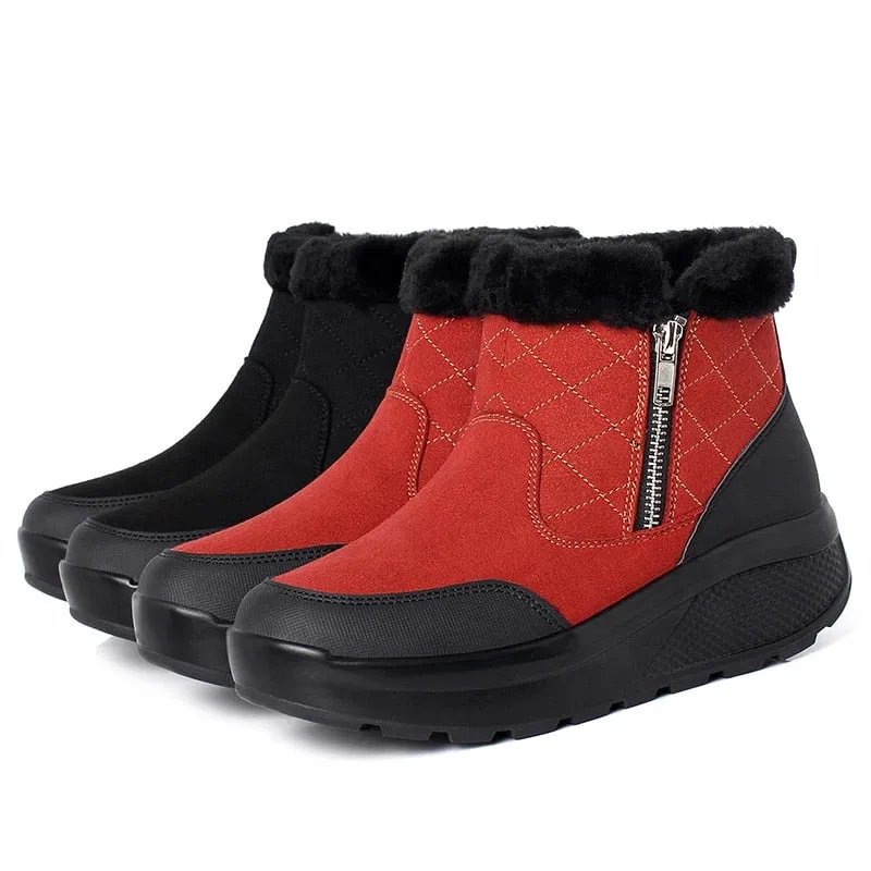 Cuzcare Women Orthopedic Snow Ankle Boots Fur Warm Shoes