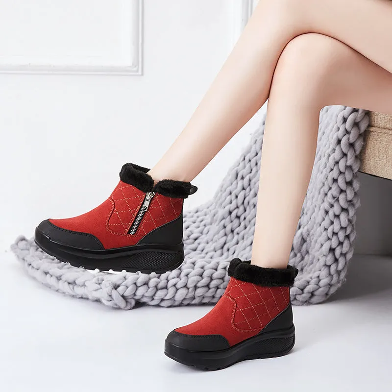 Cuzcare Women Orthopedic Snow Ankle Boots Fur Warm Shoes