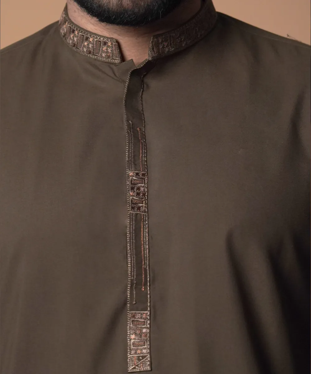 Dark Brown Shalwar Kameez