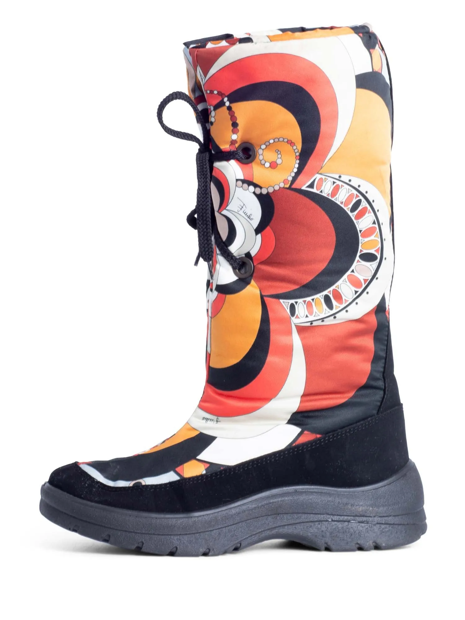 Emilio Pucci Laced Down Snow Boots Multicolor