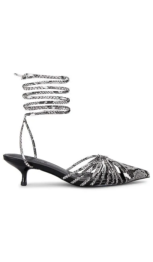 FEMME LA Lauren Lace Up Pump in Black,White