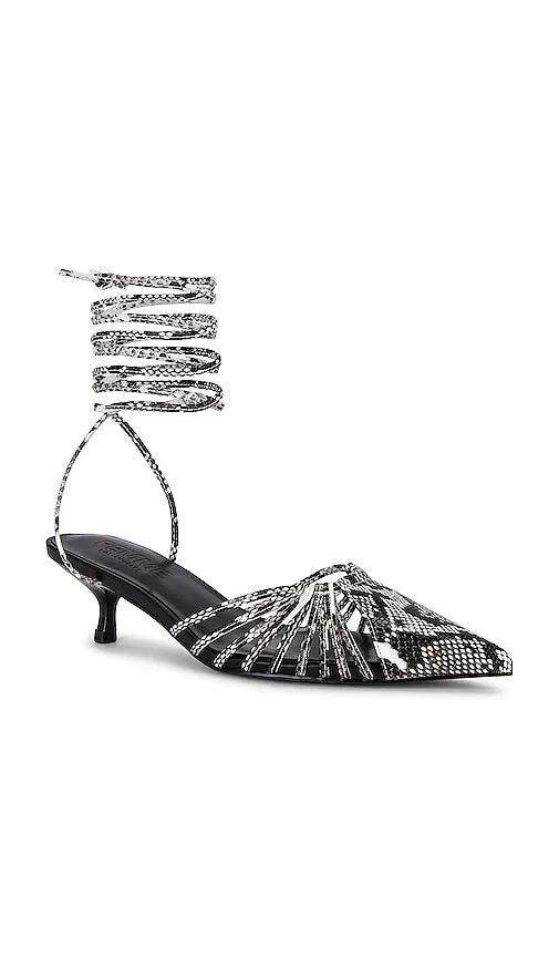 FEMME LA Lauren Lace Up Pump in Black,White