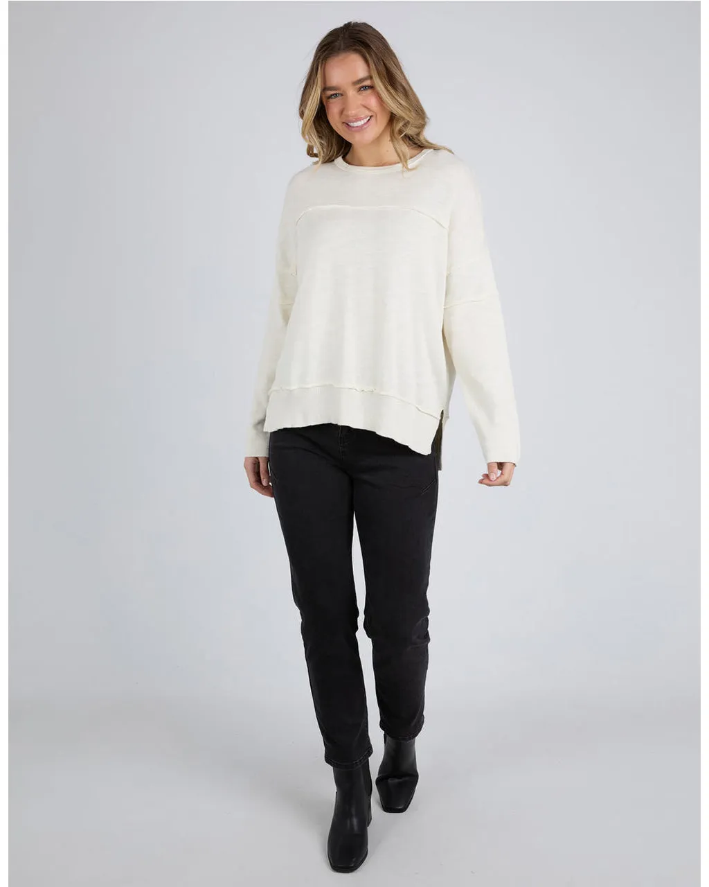 Foxwood Jayne Throw On Knit - Vintage White