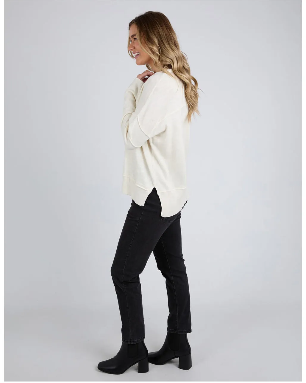 Foxwood Jayne Throw On Knit - Vintage White