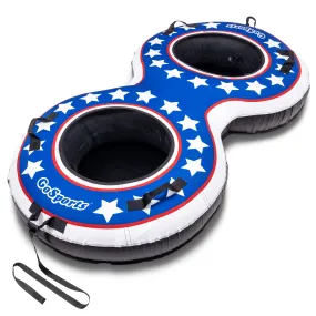 GoSports Heavy-Duty 2 Person Winter Snow Tube with Premium Canvas Cover - America