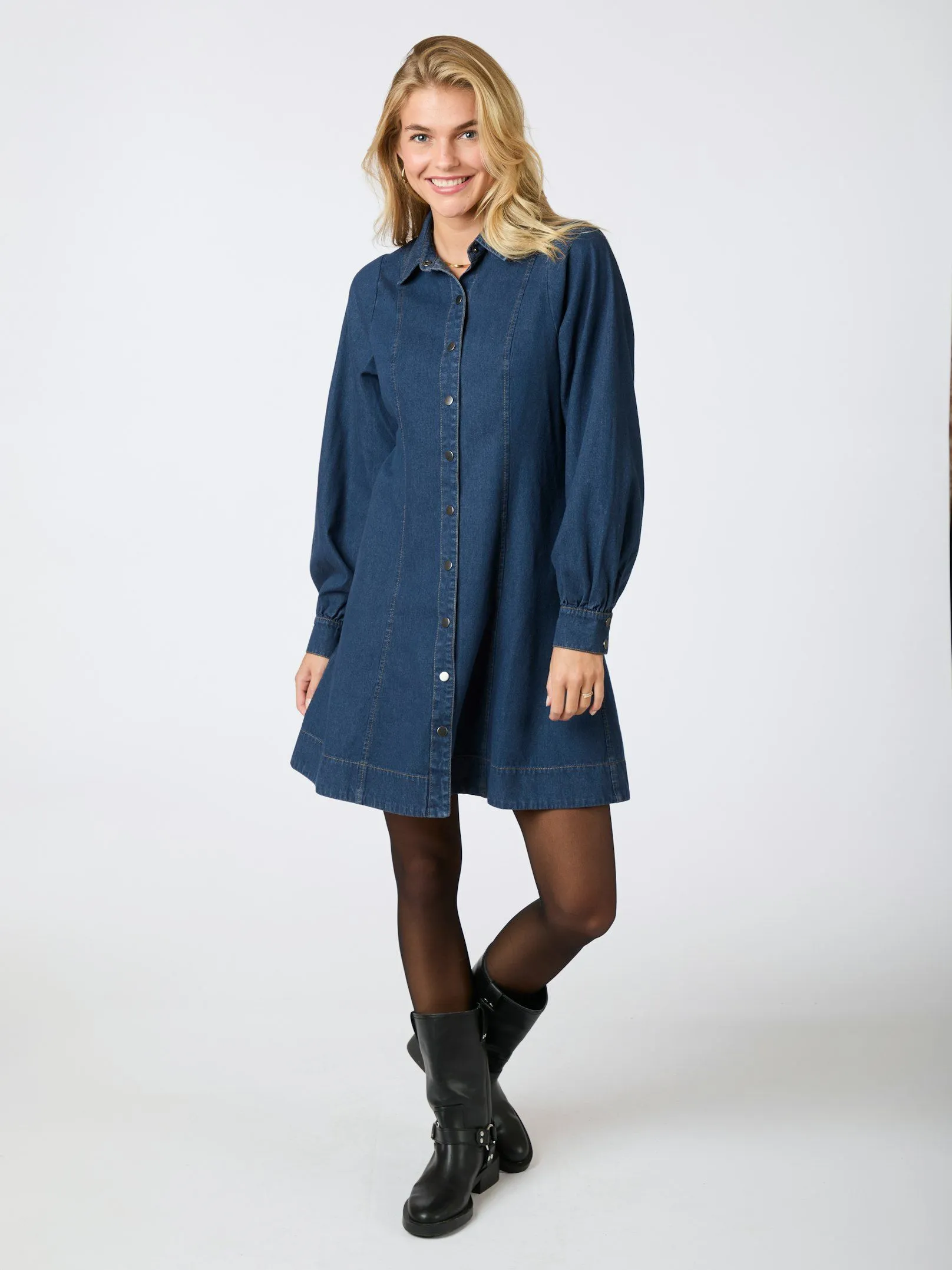 Hanne Denim Dress - Dark Blue