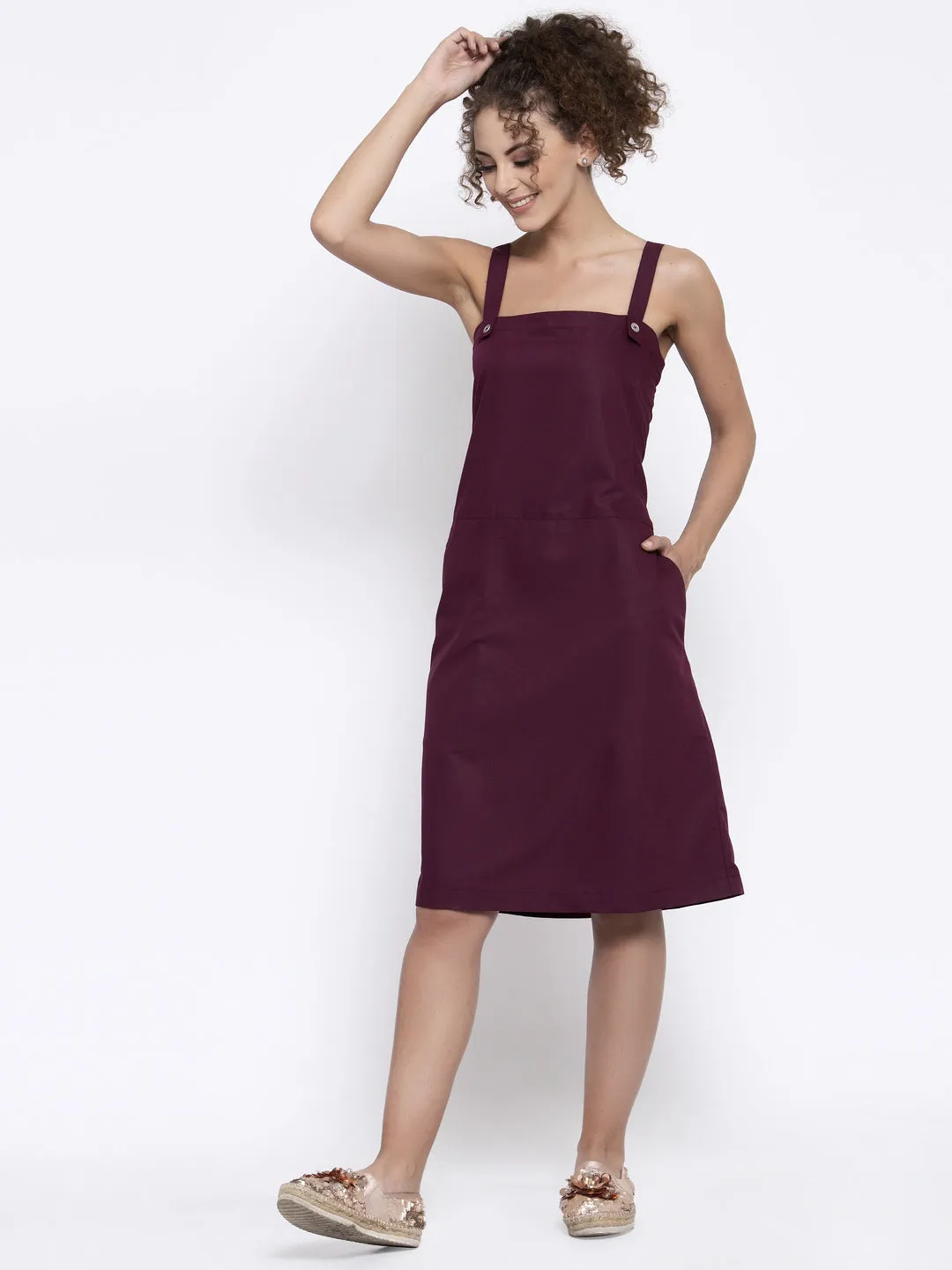 Maroon Dungree Dress
