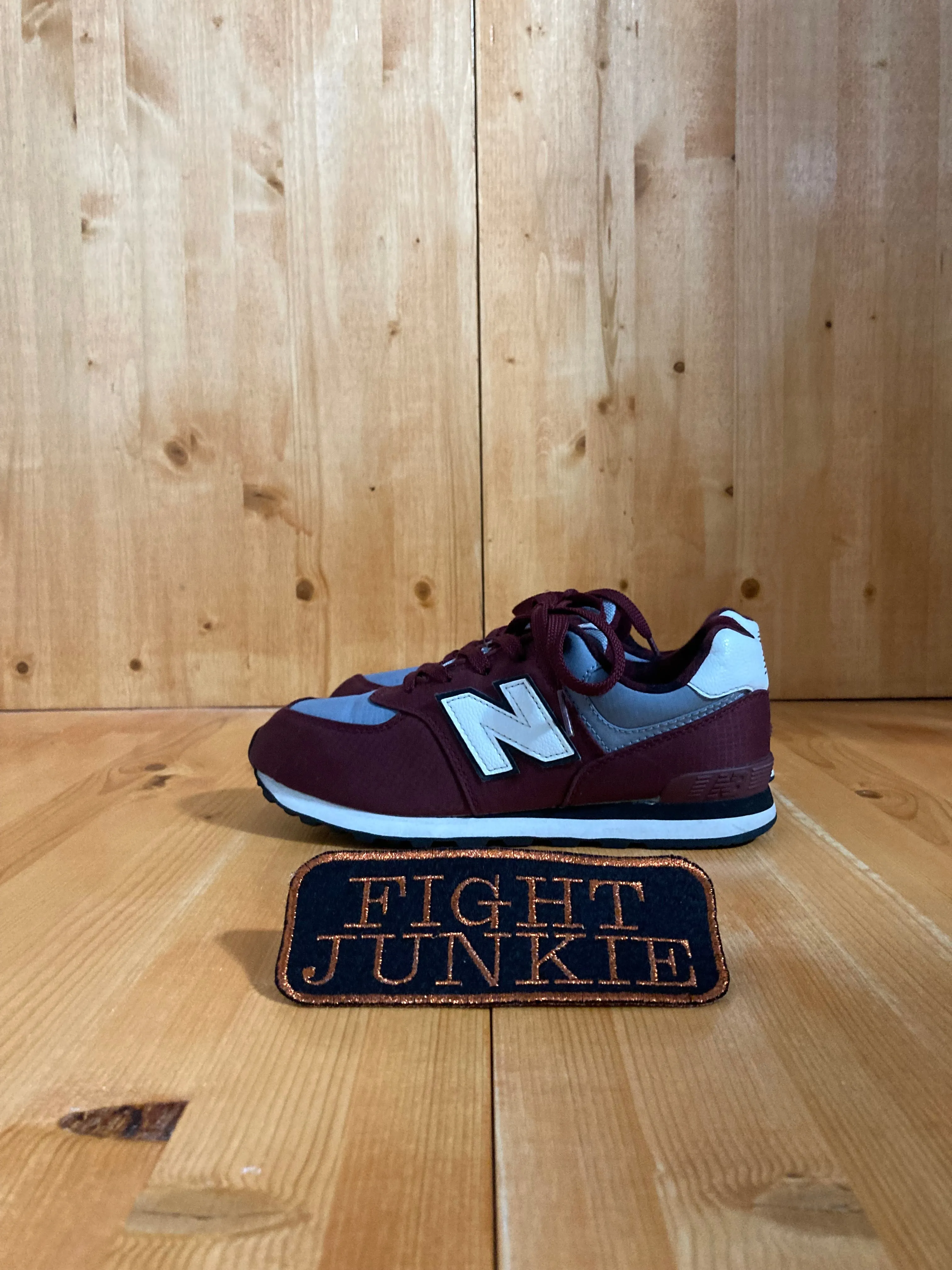 NEW BALANCE 574 Youth Size 4.5M Running Training Shoes Sneakers Burgundy & Gray KL5742CG
