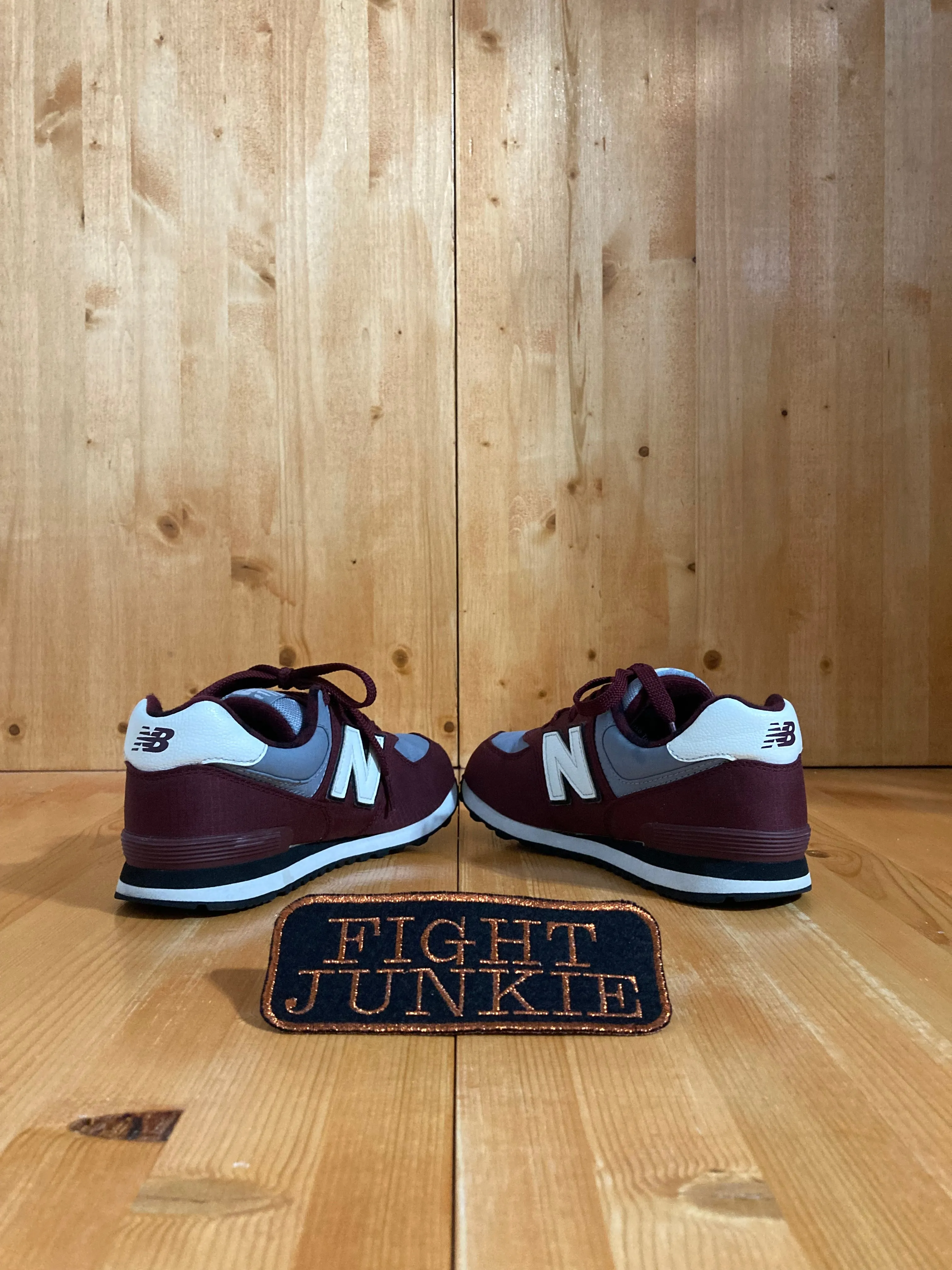 NEW BALANCE 574 Youth Size 4.5M Running Training Shoes Sneakers Burgundy & Gray KL5742CG
