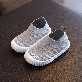 Summer and Autumn Girls Flying Woven Mesh Breathable Comfortable Flat Casual Cute Girl Shoes   S5076318
